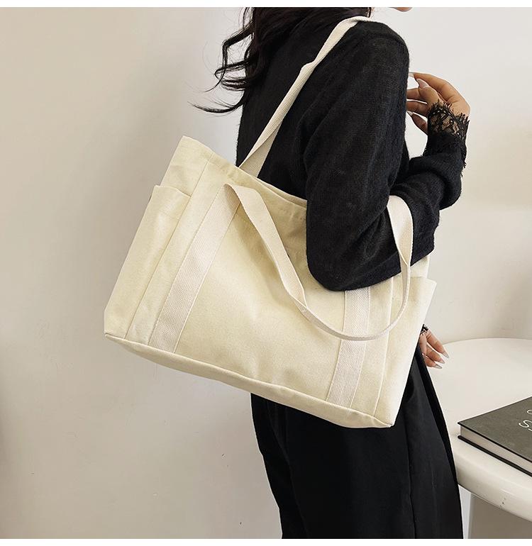 

Versatile Large Canvas Tote Bag for Work, Outings & School - Artistic Student Style