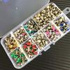 8 Colors 240Pcs Punk Diamond Spikes Rivets/Rhinestone Studs Decor Rivets for Leather/Belt/Handbag Double-sided Rivet DIY +Tools