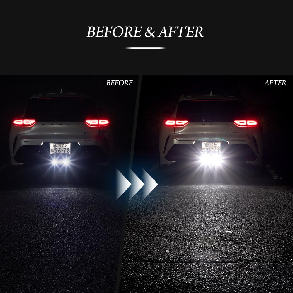 YOURS Genuine LED Backup Light Replacement Bulbs for Toyota Crown Vehicle Inspection Custom S Sport, White, 6000K, Compliant, Parts, Accessories,