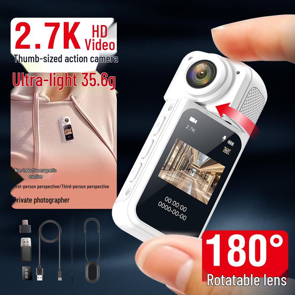 

Thumb Action Camera: Anti-shake HD Camcorder for Outdoor Travel, Cycling & Driving with Wide-angle Lens