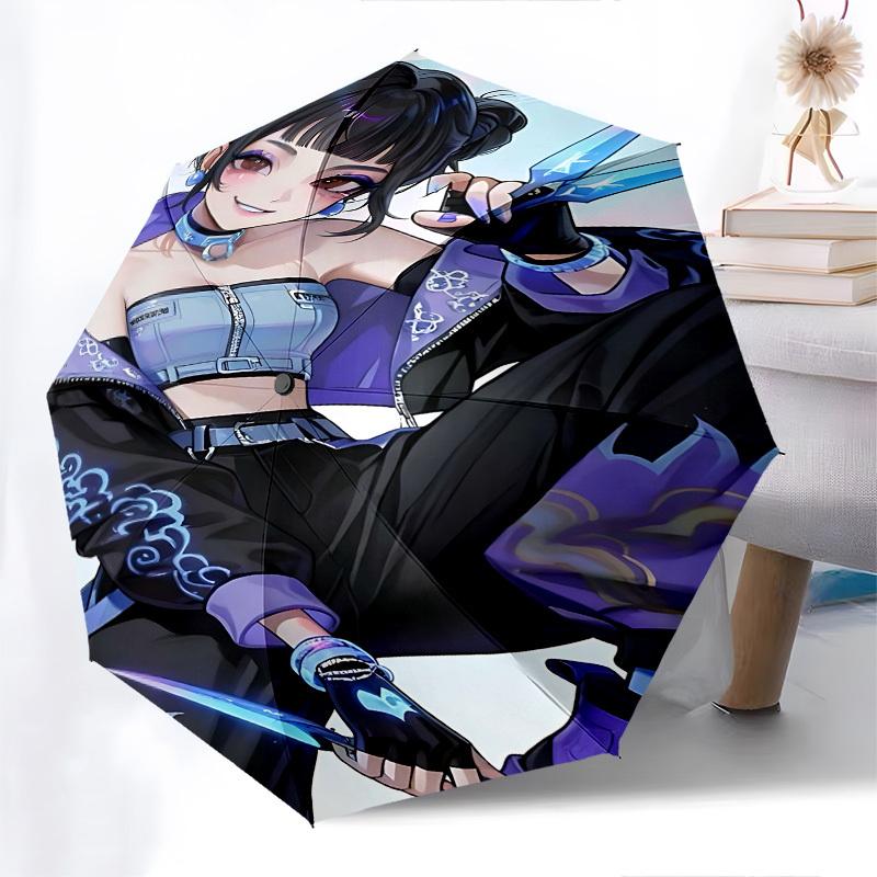 K-POP Anime Girls Group Themed Automatic Opening and Closing umbrella - 8 Ribs, Suitable for Leisure and Going Out, Outdoor Accessory, Gothi