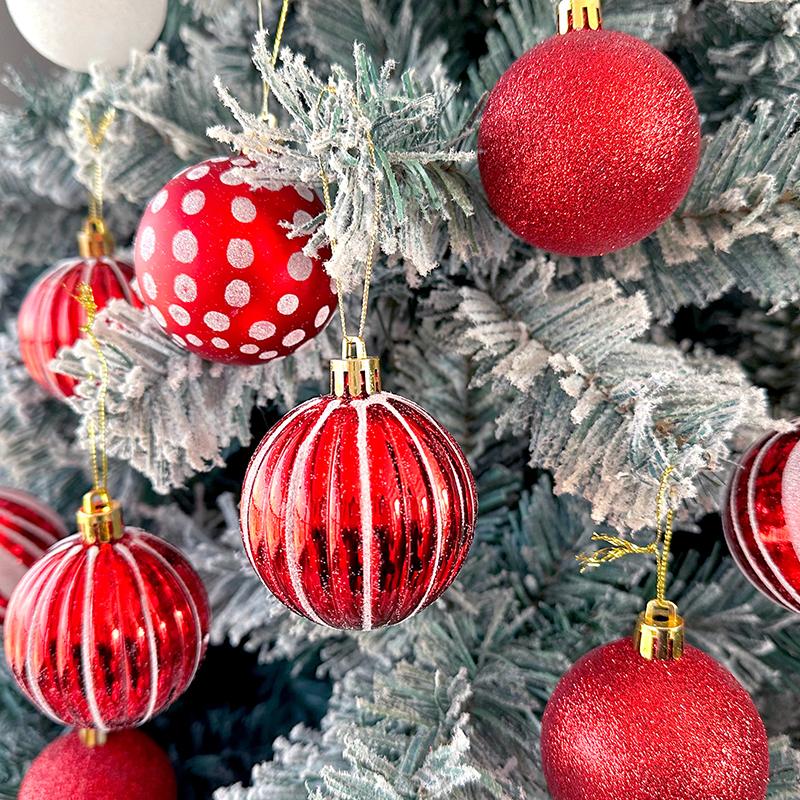 30pc/box Painting New Year Sparkling Christmas Balls Gifts Christmas Tree Pendants Home Hanging Pendants Exquisite 6cm