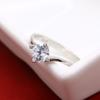 Imitation Diamond Ring Women'S Temperament Thick Rhodium Gold Plated 5A Zircon Ring Simple Ring Gift