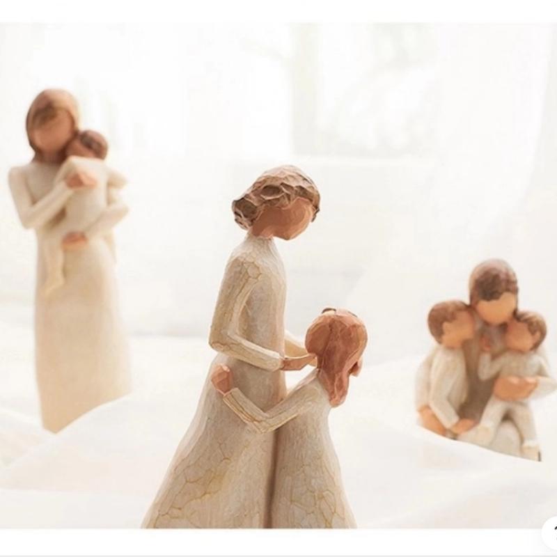 Rodinná pryskyřičná figurka v severském stylu – Láska a štěstí Domácí dekorace Ornament