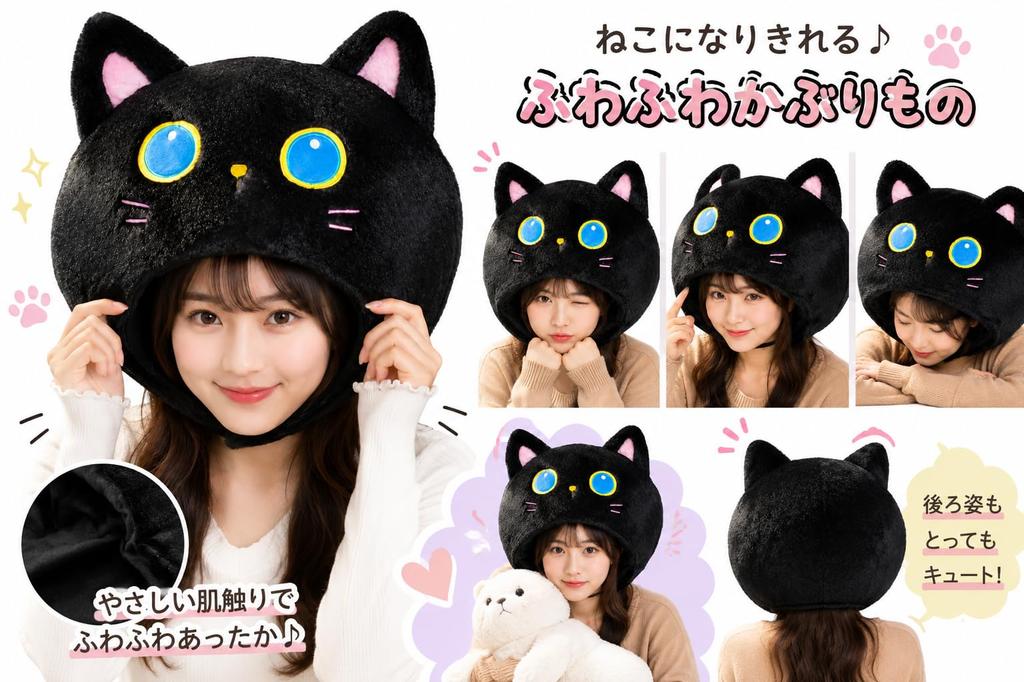 [DOKiDOKi] Cat Headpiece Hat, Black Cat Ears, Cosplay, Cute Black Cat, SNS Photoshoot, Event, Halloween, Party, Unisex, School Festival 4708 4826