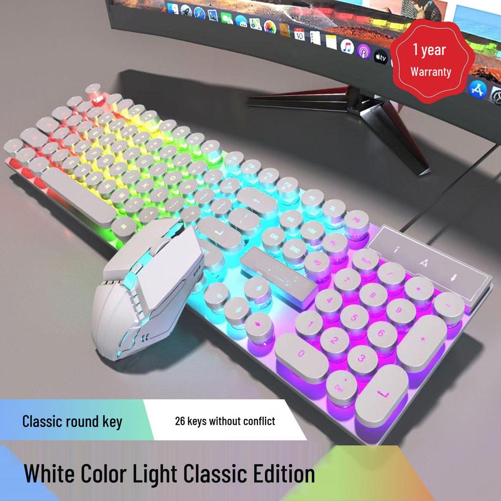 Universal Luminous Wired Keyboard & Mouse Set for Gaming and Office Use