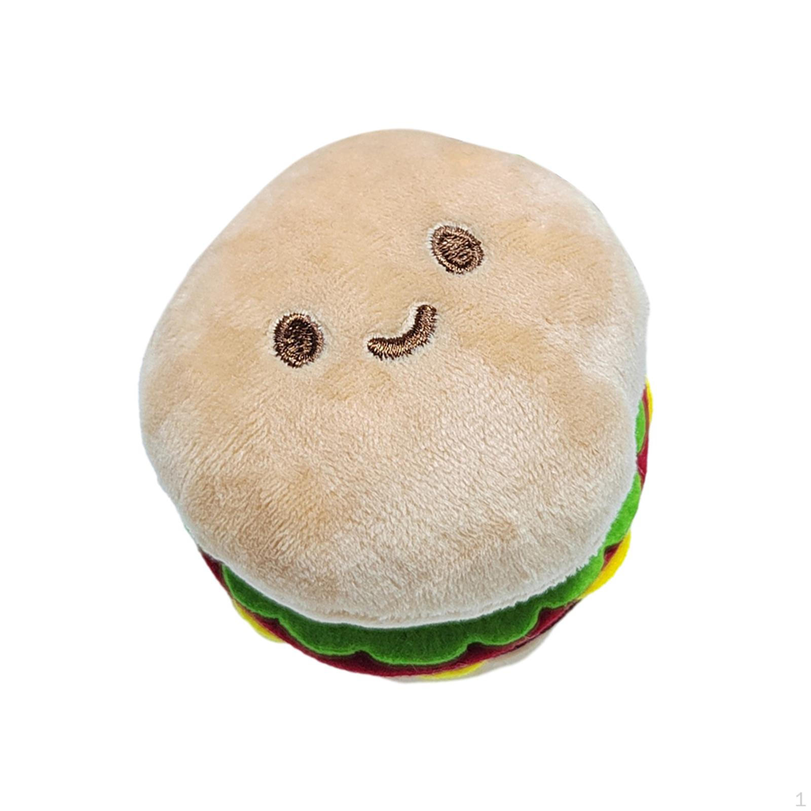 Cute and Durable Plush Dog Toy for Small to Medium Breeds hamburger