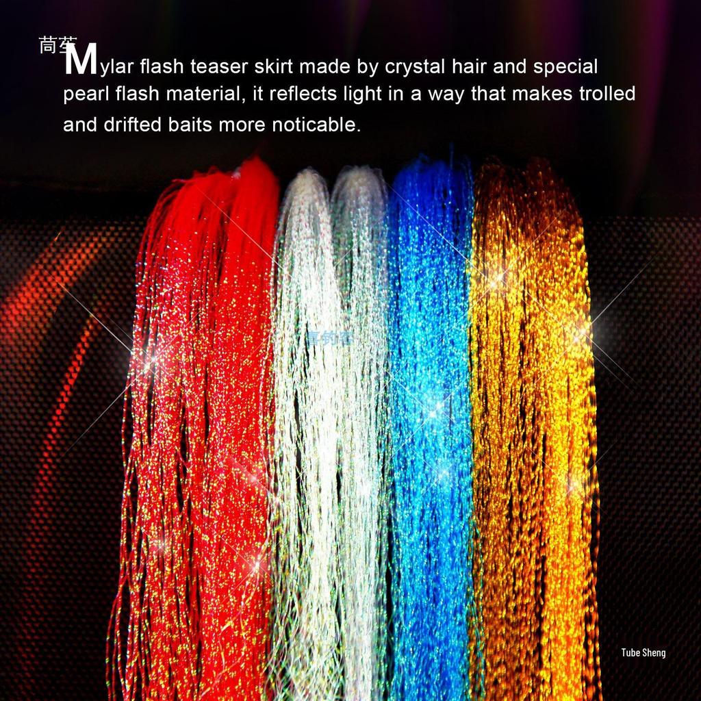 Xi Diaoke Laser Glow Feather DIY Fly Fishing Hooks with Flashy Thread