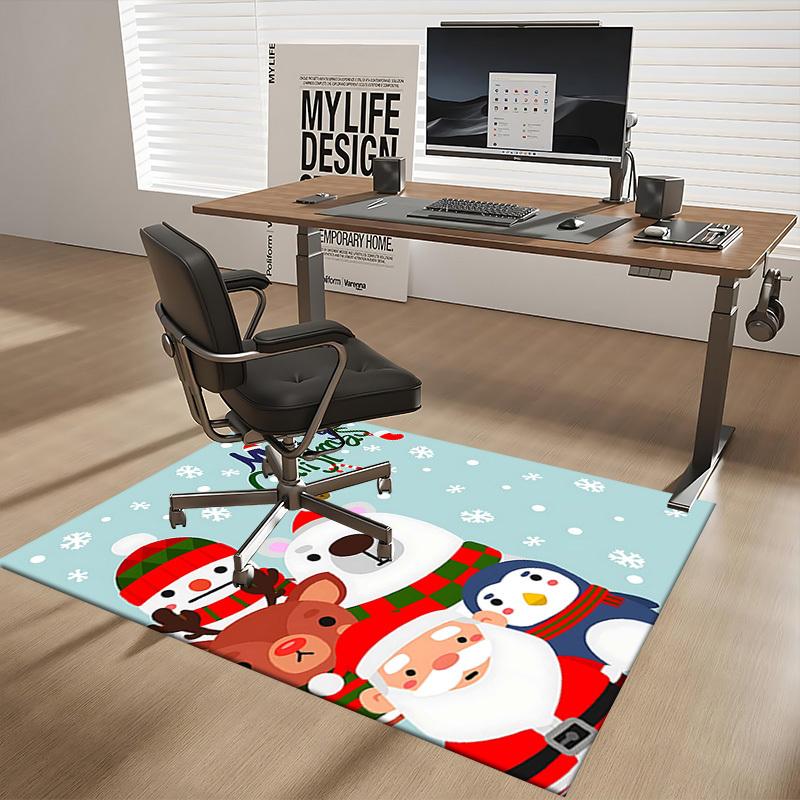 Weihnachten Anime Cartoon Design Stuhlmatte Rutschfester Teppich für Büro, Heimdekoration, Wohnzimmer, Schlafzimmer, Spielzimmer und Studentenwohnheim.R044