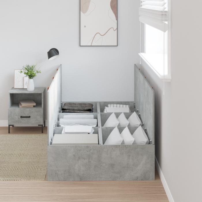 Lit de rangement vidaXL Gris béton 100x200 cm 3335352