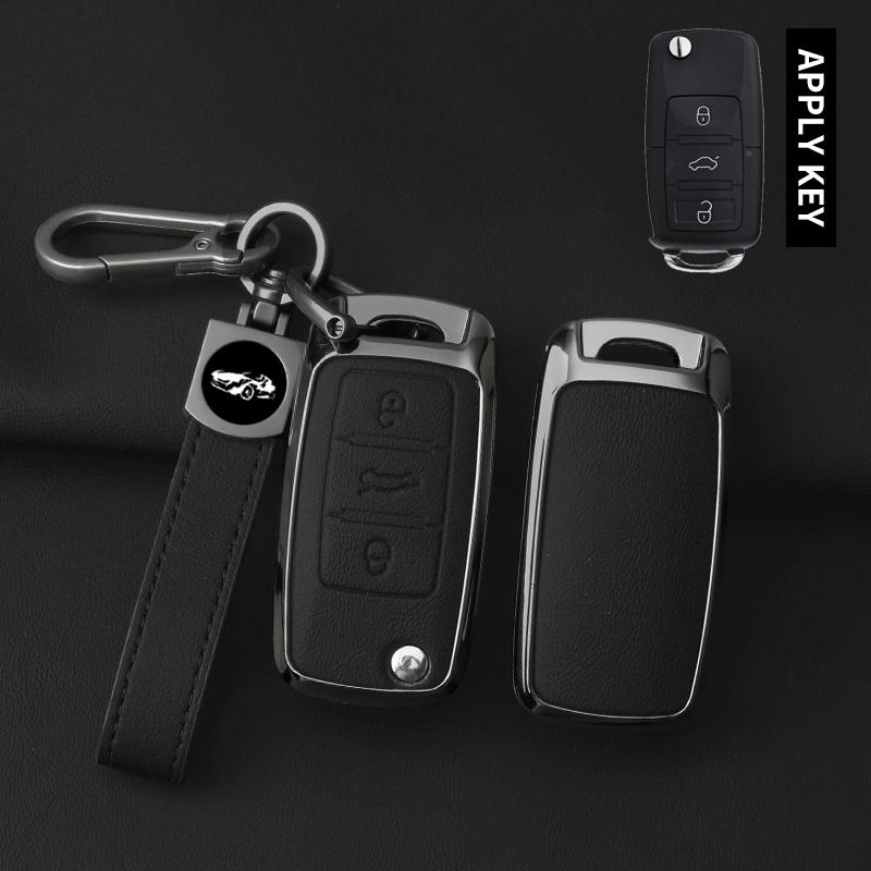 Zinc Alloy Leather Car Key Case For Volkswagen Polo Passat Tiguan B5 B6 B7 Lavida Beetle Scirocco Golf 4 5 6 Mk6 Jetta Key Fob