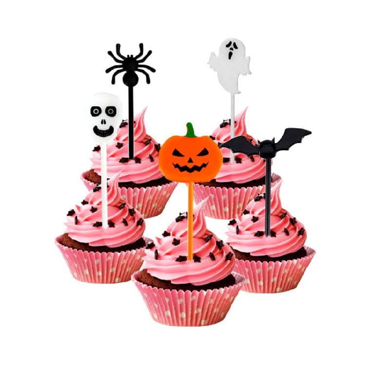 Halloween Theme Food Toothpicks Food Forks Fruit Fork Food Pick Plastic Material