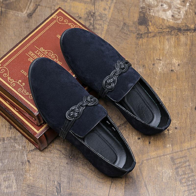 Spring and Autumn Velvet Loafers, New Matte Beanie Shoes, One-pedal Men's Shoes, British Casual Shoes, Foreign Trade Leather Shoes