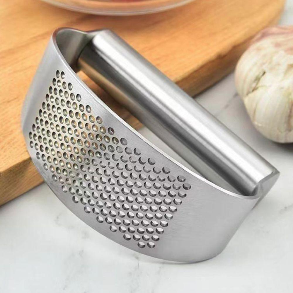 Poignée Ergonomique Acier Inoxydable Presse-Ail Set Éplucheur d'Ail Manuel Écraseur d'Ail Restaurant