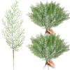 Artificial Christmas Frosted Pine Branches Faux Cedar Branches Fake Snow Sprigs Pine Leaves Plastic Cypress Garland Wreath DIY