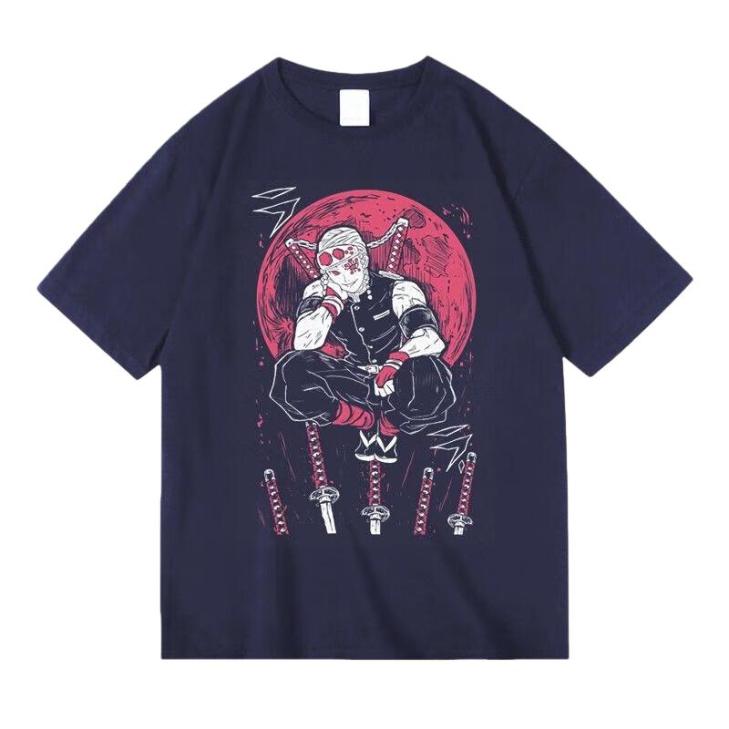 Demon Slayer Anime Printing Oversized Cotton Tshirt Men and Women Comfortable Fashion Street Y2K  Summer Trend Harajuku Tshirt