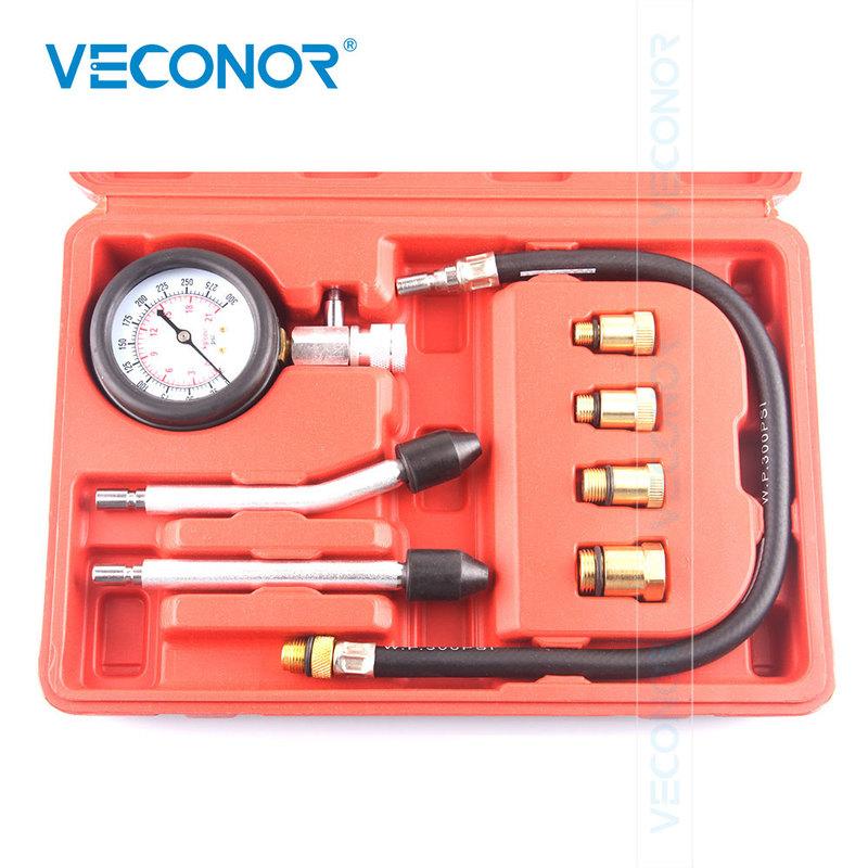 Engine Oil Compression Gauge Tester Set Cylinder Diagnostic Tool for Car Motorcycle