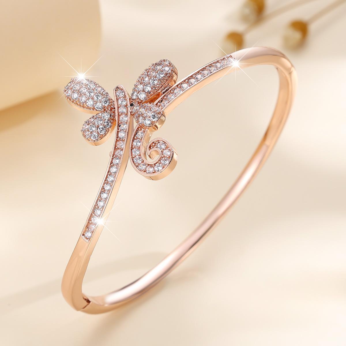 Ins Style Fashion Trend Exquisite Butterfly Shape Set Ladies Bracelet One Size(16-22CM)