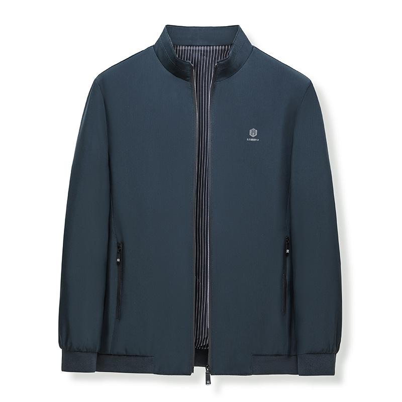 

Куртка с воротником-стойкой для папы среднего и пожилого возраста, бейсбольный воротник, новый деловой пиджак для среднего возраста, осень, новый повседневный пиджак 4XL