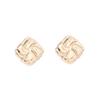 European and American retro high-end twist field grid design stud earrings, niche simple and versatile style