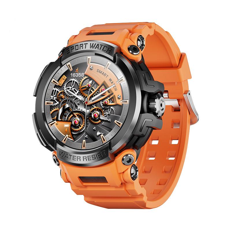 

1,5-дюймовые Bluetooth-смарт-часы для мужчин, 120 спортивных фитнес-трекеров, мониторинг здоровья, умные часы для Android IOS, 600 мАч оранжевый