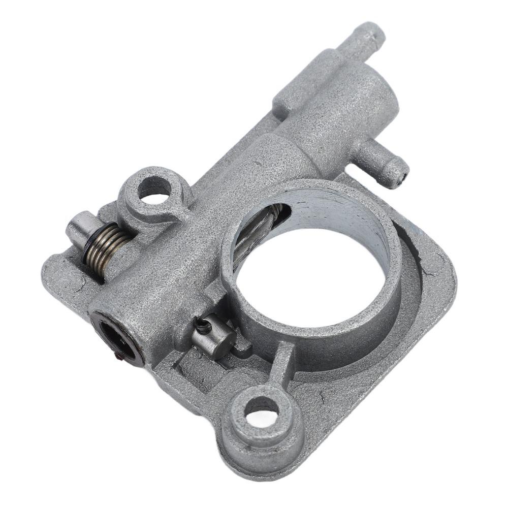 Iron Chainsaw Oil Pump Round Port Irregular Housing Oiler Assembly Silver Easy to Install for CS-350 CS-355T CS-360T CS2600