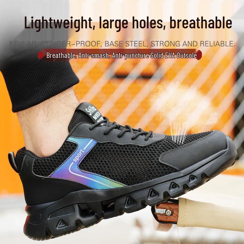 Unisex Steel Toe Mesh Safety Shoes: Lightweight, Breathable Anti-Smash & Anti-Puncture Work Footwear