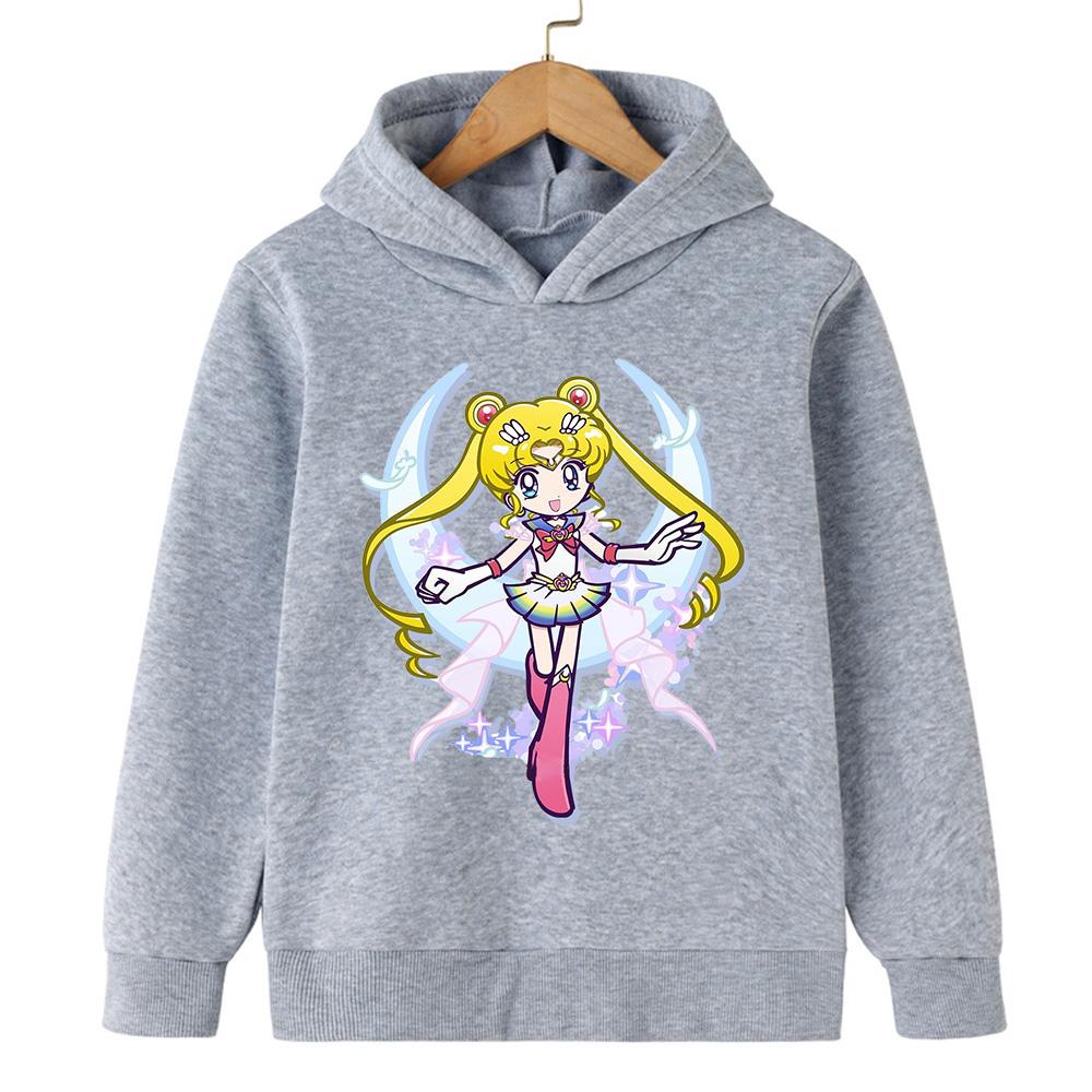 Japanese Anime Pattern Children's Sweatshirt Autumn  Girls Youth College Style Hooded Sweatshirt Pullover