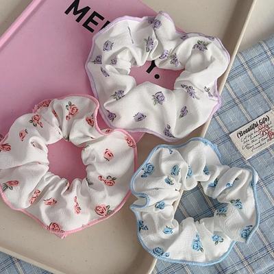 Europäische und amerikanische romantische Blume Elastizität Haargummis für Frauen Mädchen Pferdeschwanzhalter Scrunchies Koreanische Haaraccessoires