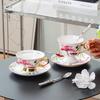180ML/200ML Britský šálka na popoludňajší čaj s tanierikom a lyžičkou Elegantný kvet ľalie Vysoko kvalitný porcelán Hrnček na kávu Šálka na čaj Poháre na pitie