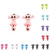 1 Pair Women Earrings Animal Cartoon Ear Studs Cartoon Push-back Earrings - Black White