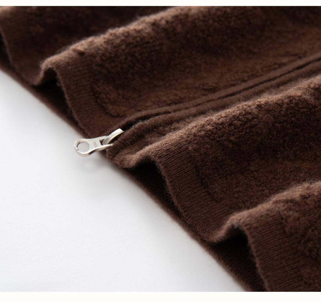 Women's Diamond Knit Cashmere Zipper Cardigan Vest - Loose, Thickened for 2025 Autumn/Winter