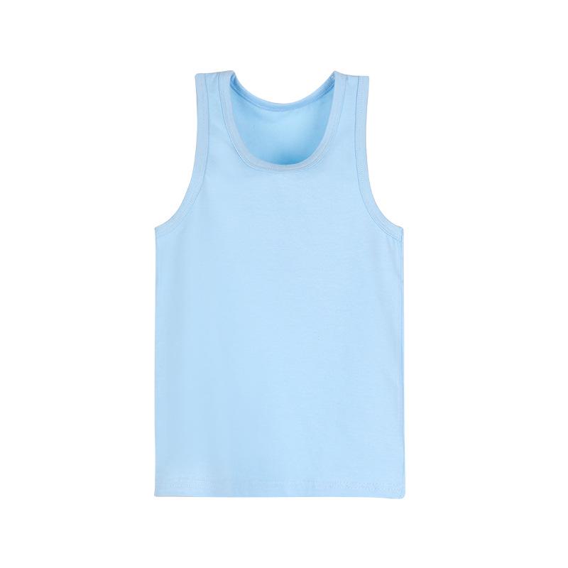 Kids' Summer Lycra Cotton Racerback Tank Top – Breathable Solid Color Base Layer for Boys & Girls