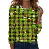 Women's Fashion Casual Christmas Print Crewneck Top for Holiday and Everyday Wear