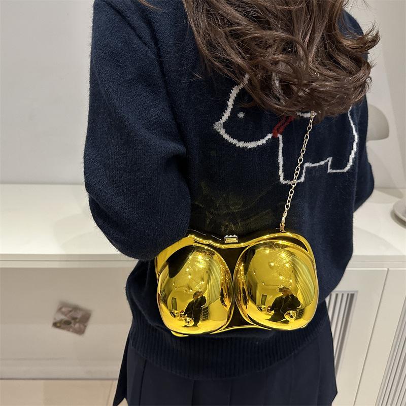 Funny Acrylic Bag For Women Silver Gold Dinner Bag Female Small Shoulder Bag