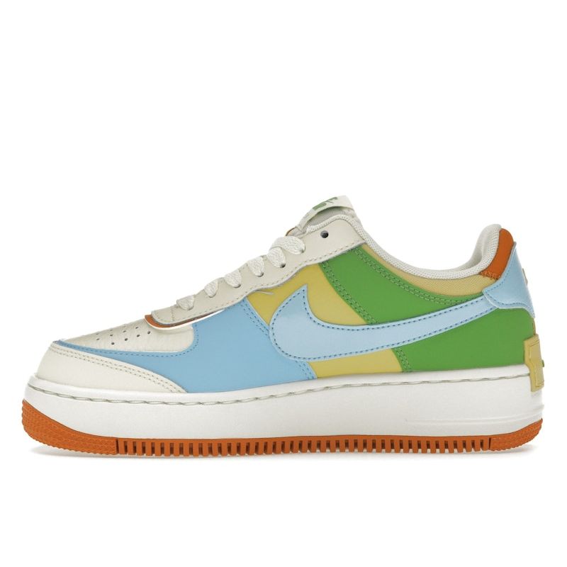 Nike Air Force 1 Shadow Coconut Milk Blue Monarch Women Sneakers Multi-Color Aquarius-Blue Saturn-Gold DZ1847-103