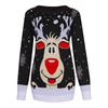 Women's Fashion Round Collar Christmas Long Sleeve Head Sweater Knitted Sweater