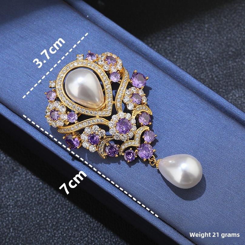 

Retro Blue Crystal Big Waterdrop Pendant Brooch for Women Full of Rhinestone Brooch Pin Clothing Accessories Vintage Brooch чистый белый