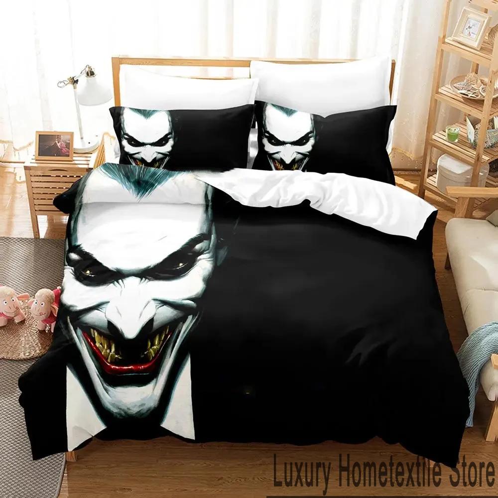 2D Print Joker Bedding Set Boys Girls Twin Queen King Size Duvet Cover Pillowcase Bed Boys Adult Home Textileextile