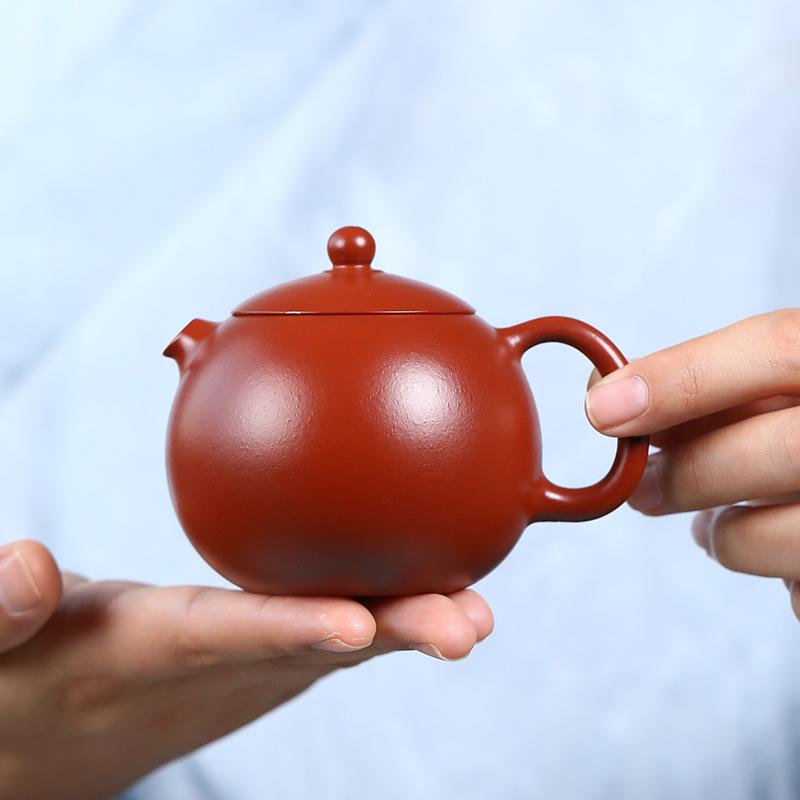 Red Clay Pufferfish Little Xishi Teapot 180ml - Kung Fu Tea Set with Gift Engraving.