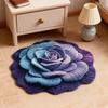 3D Visual Flower Rug Absorbent Floral Floor Mat with Anti-Slip Bottom Decorative Living Room Area Rug for Bedroom Bathroom Entryway