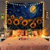 1pc Sunflower Print Tapestry Multi Size Living Room Bedroom Wall Art Decoration Machine Washable Background Cloth Space Pendant