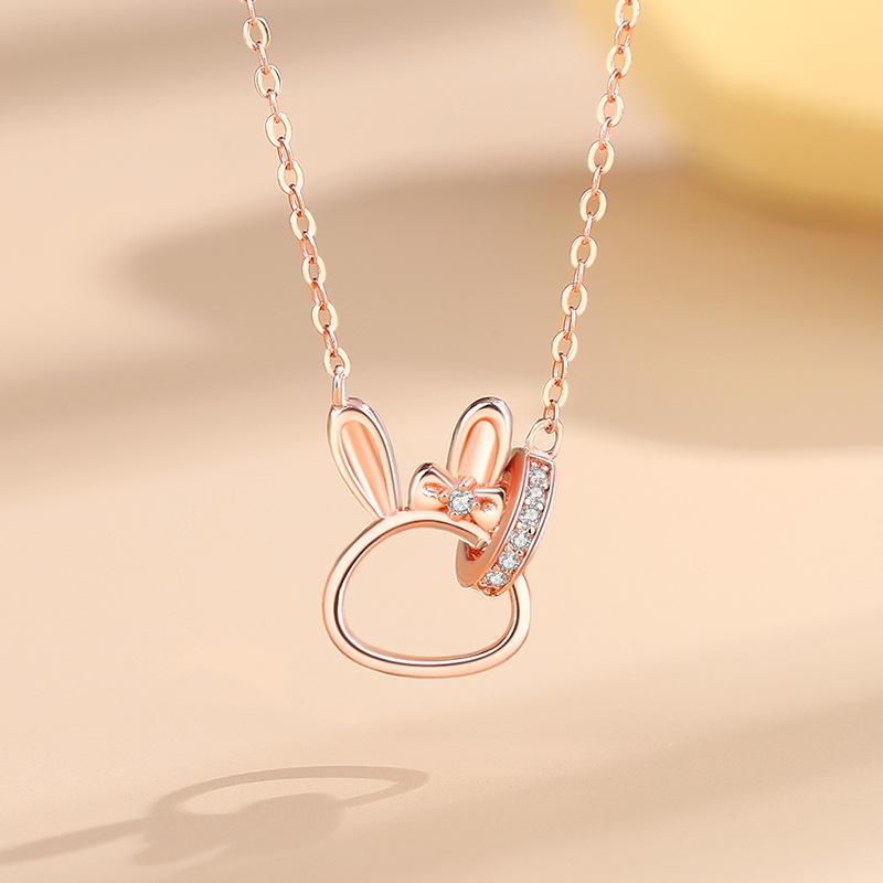 

Танциз Стерлингового Серебра 925 Классическое Женское Ожерелье Кулон Циркон Модный Подарок розового золота