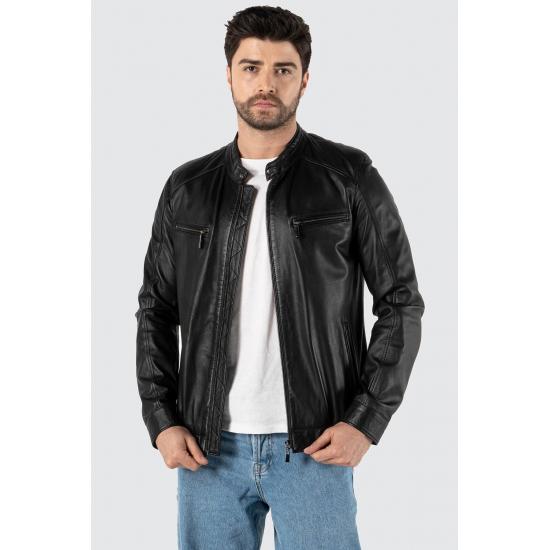 

Мужские Куртки Enrico Натуральная Кожа Черное Мужское Пальто Slim Fit