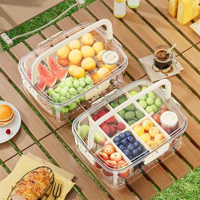 Pojemnik do przechowywania żywności Fresh-keeping Box Szczelny Nieszczelny z Silikonową Uszczelką i Uchwytem Pudełko do Przechowywania Owoców Przekąsek Piknik