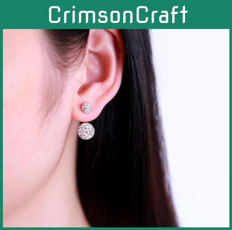 Elegant Double Ball Alloy Crystal Rhinestone Earrings For A Timeless Look