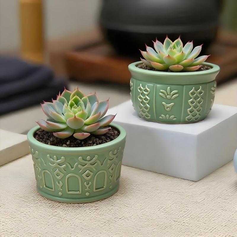 Round Silicone Planter Mold Unique Flower Pattern Easy Demolding Reusable For Indoor Outdoor Decoration Crafting Project