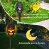 Solar Halloween Skull Lights Flickering Flame Torch Lights Waterproof LED Outdoor Decor for Patio Yard Path Landscape Lighting