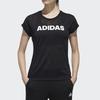 Adidas Alphabetic Print Round Neck Running Training Short Sleeve T-Shirt Women Tops Black EK4715