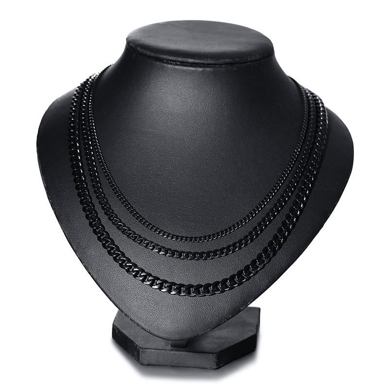 Vnox Classic Cuban Chain Necklace for Men Women, Basic Stainless Steel Link Chain Chokers, Solid Metal Collar Chain Wholesale